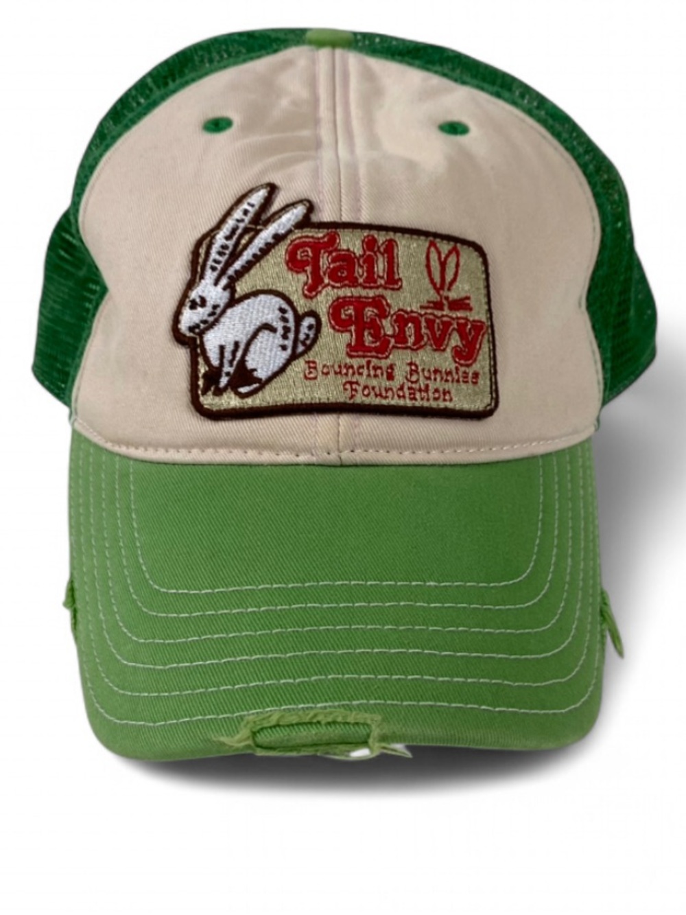 Fossil Authentic Brand Tail Envy Bunny
Patch Green Mesh Trucker Hat Y2K Cap